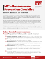 Image of the MTI ransomware prevention checklist